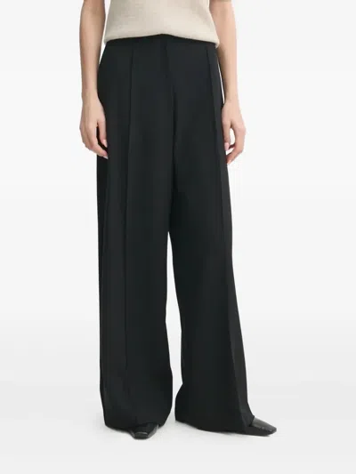Herskind Wide-leg High-waisted Trousers In Black