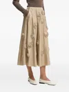 Herskind William Blooming Floral-appliqué Midi Skirt In Neutral