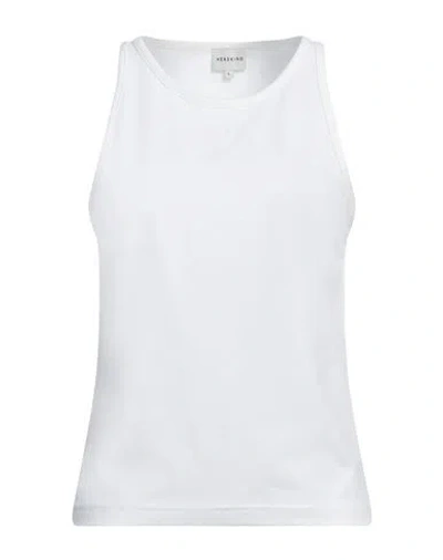 Herskind Woman Tank Top White Size L Organic Cotton, Elastane