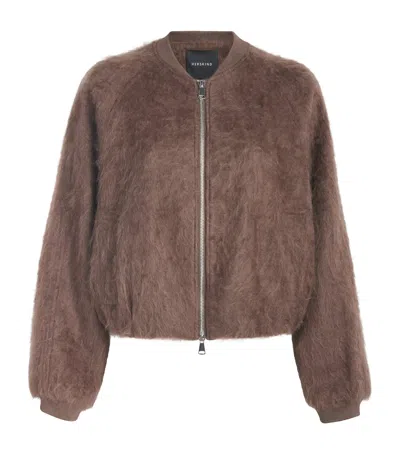 Herskind Wool-cashmere-silk Jimi Bomber Jacket In Brown