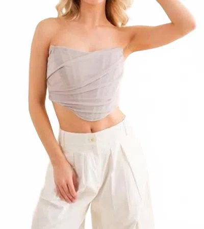 Hersy Everytime Bustier Top In Gray In Multi