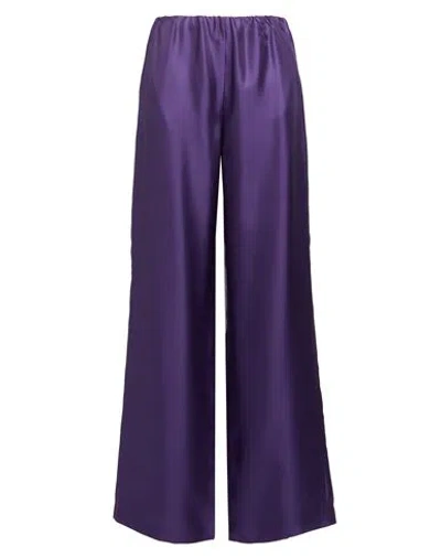 Herth Woman Pants Purple Size Xl Silk