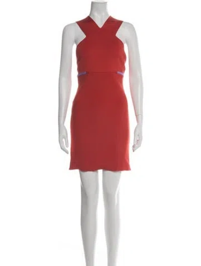 Pre-owned Herve By Herve Leger Asymmetrical Mini Dress W/ Tags In Orange