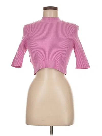 Pre-owned Herve By Herve Leger Cardigan Sweater In Pink