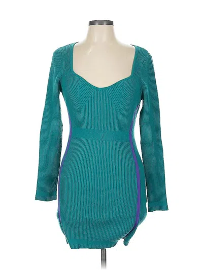 Pre-owned Herve By Herve Leger Cocktail Dress In Blue