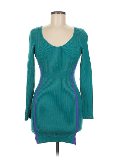 Pre-owned Herve By Herve Leger Cocktail Dress In Blue