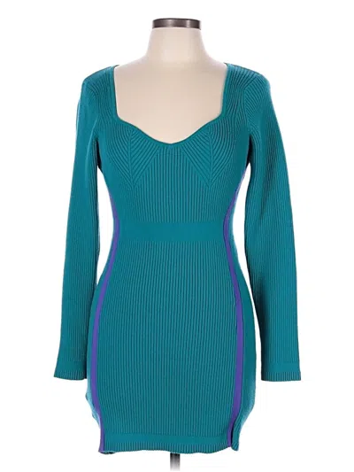 Pre-owned Herve By Herve Leger Cocktail Dress In Blue