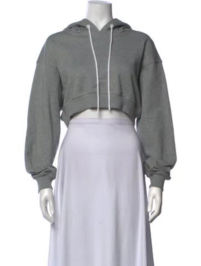 Pre-owned Herve By Herve Leger Crew Neck Long Sleeve Hoodie In Grey