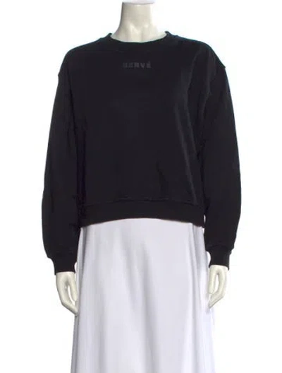 Pre-owned Herve By Herve Leger Crew Neck Long Sleeve Sweatshirt In Black