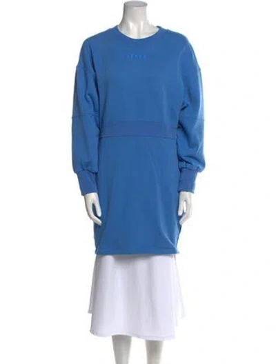 Pre-owned Herve By Herve Leger Crew Neck Long Sleeve Sweatshirt In Blue