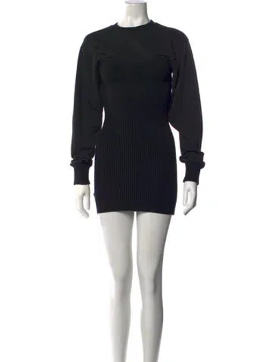 Pre-owned Herve By Herve Leger Crew Neck Mini Dress W/ Tags In Black