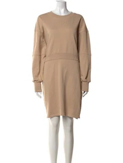 Pre-owned Herve By Herve Leger Crew Neck Mini Dress W/ Tags In Brown