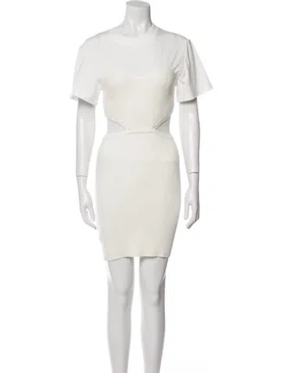 Pre-owned Herve By Herve Leger Crew Neck Mini Dress W/ Tags In Neutral