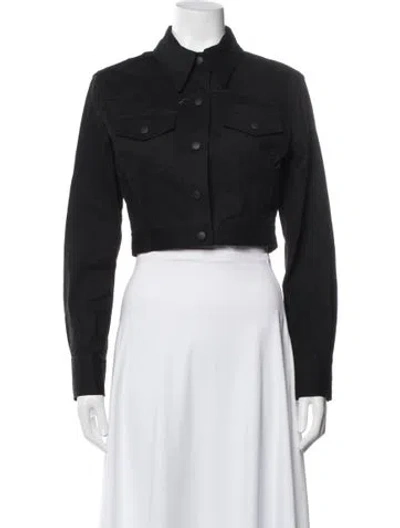 Pre-owned Herve By Herve Leger Denim Jacket In Black