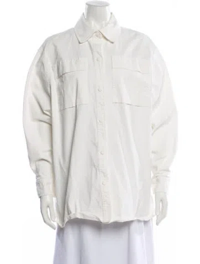 Pre-owned Herve By Herve Leger Denim Jacket In White