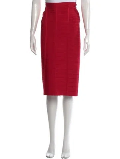 Pre-owned Herve By Herve Leger Midi Length Skirt W/ Tags In Red