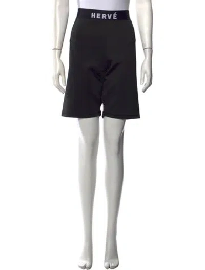 Pre-owned Herve By Herve Leger Mini Shorts In Black