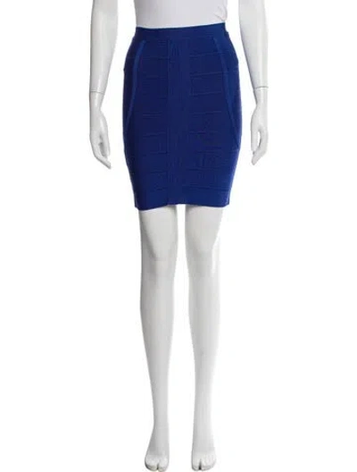 Pre-owned Herve By Herve Leger Mini Skirt In Blue