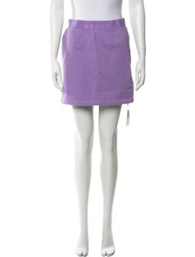 Pre-owned Herve By Herve Leger Mini Skirt In Purple