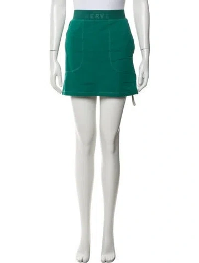 Pre-owned Herve By Herve Leger Mini Skirt W/ Tags In Green