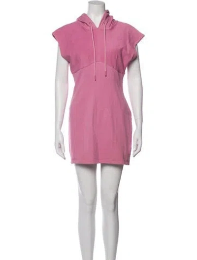 Pre-owned Herve By Herve Leger Mock Neck Mini Dress In Purple