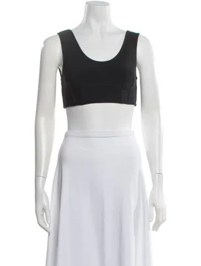 Pre-owned Herve By Herve Leger Scoop Neck Sleeveless Sports Bra In Black