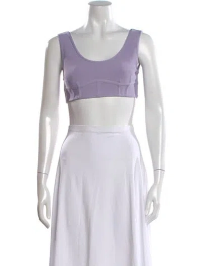 Pre-owned Herve By Herve Leger Scoop Neck Sleeveless Sports Bra In Blue