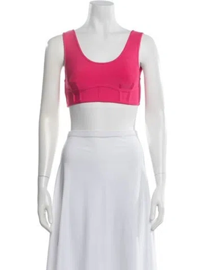 Pre-owned Herve By Herve Leger Scoop Neck Sleeveless Sports Bra In Purple