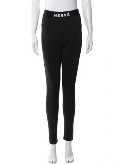Pre-owned Herve By Herve Leger Skinny Leg Pants In Black