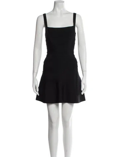 Pre-owned Herve By Herve Leger Square Neckline Mini Dress In Black