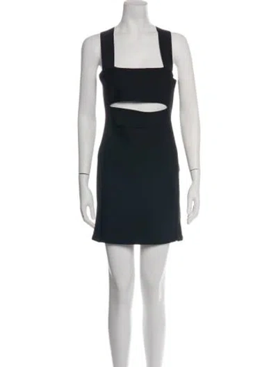 Pre-owned Herve By Herve Leger Square Neckline Mini Dress In Black