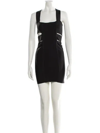 Pre-owned Herve By Herve Leger Square Neckline Mini Dress In Neutral