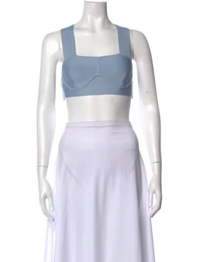 Pre-owned Herve By Herve Leger Square Neckline Sleeveless Sports Bra In Purple