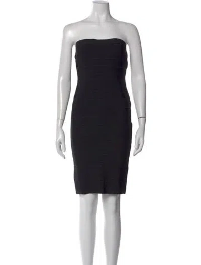 Pre-owned Herve By Herve Leger Strapless Mini Dress In Black