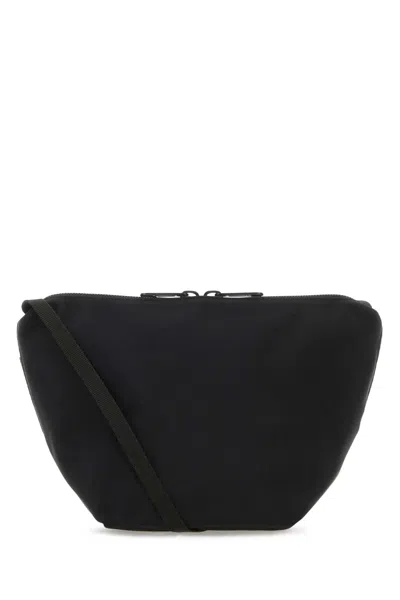 Herve Chapelier 25cm Canvas Crossbody Handbag With Enameled Metal Hardware In Black