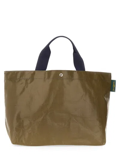 Herve Chapelier Hervé Chapelier Army Green Polyethylene 2012pp Shopping Bag In White