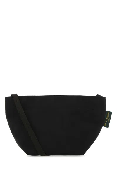 Herve Chapelier Black Canvas Crossbody Bag In Noir