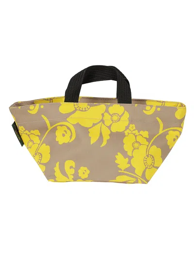 Herve Chapelier Button Snap Tote In Mastic Gold
