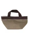 Herve Chapelier Button Snap Tote In Taupe Moka