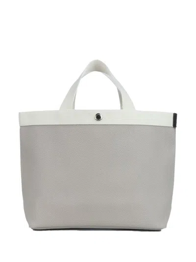 Herve Chapelier Canvas Tote Bag In Grey