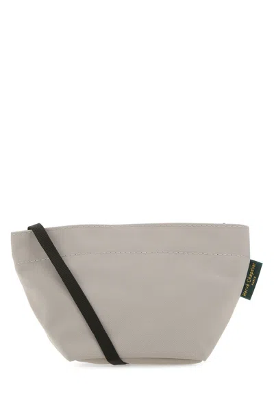 Herve Chapelier Grey Canvas Crossbody Bag In Gold