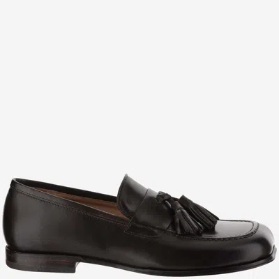Herve Chapelier Leather Loafers In Brown