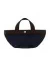 Herve Chapelier Top Handle Woven Shoulder Bag In Black
