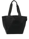 Herve Chapelier Large Two Tone Tote Bag In Black