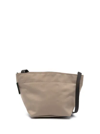 Herve Chapelier Logo-tag Zip-up Crossbody Bag In Neutrals