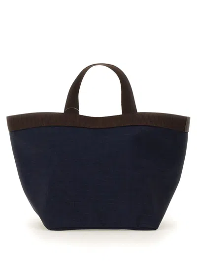 Herve Chapelier Hervé Chapelier Medium Shopping Bag In Blue