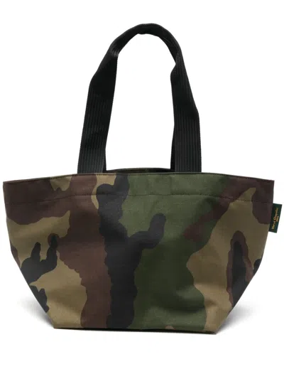 Herve Chapelier Large Two Tone Tote Bag In Green