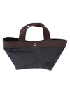 Herve Chapelier Top Handle Woven Shoulder Bag In Navy
