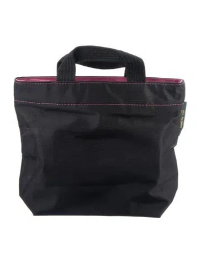 Pre-owned Herve Chapelier Nylon Top Handle Bag In Black