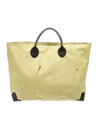 Pre-owned Herve Chapelier Nylon Top Handle Bag In Green